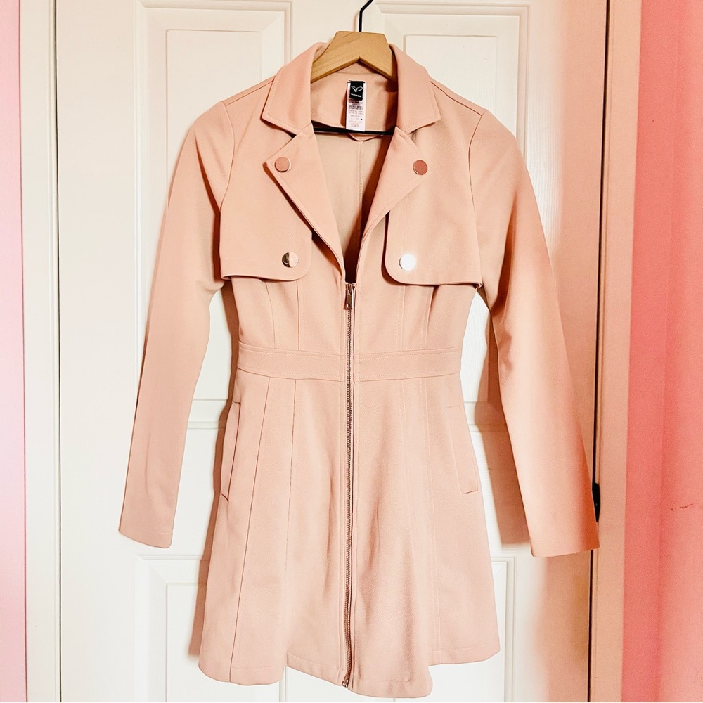 Dusty Rose Pink Trench Coat Jacket
